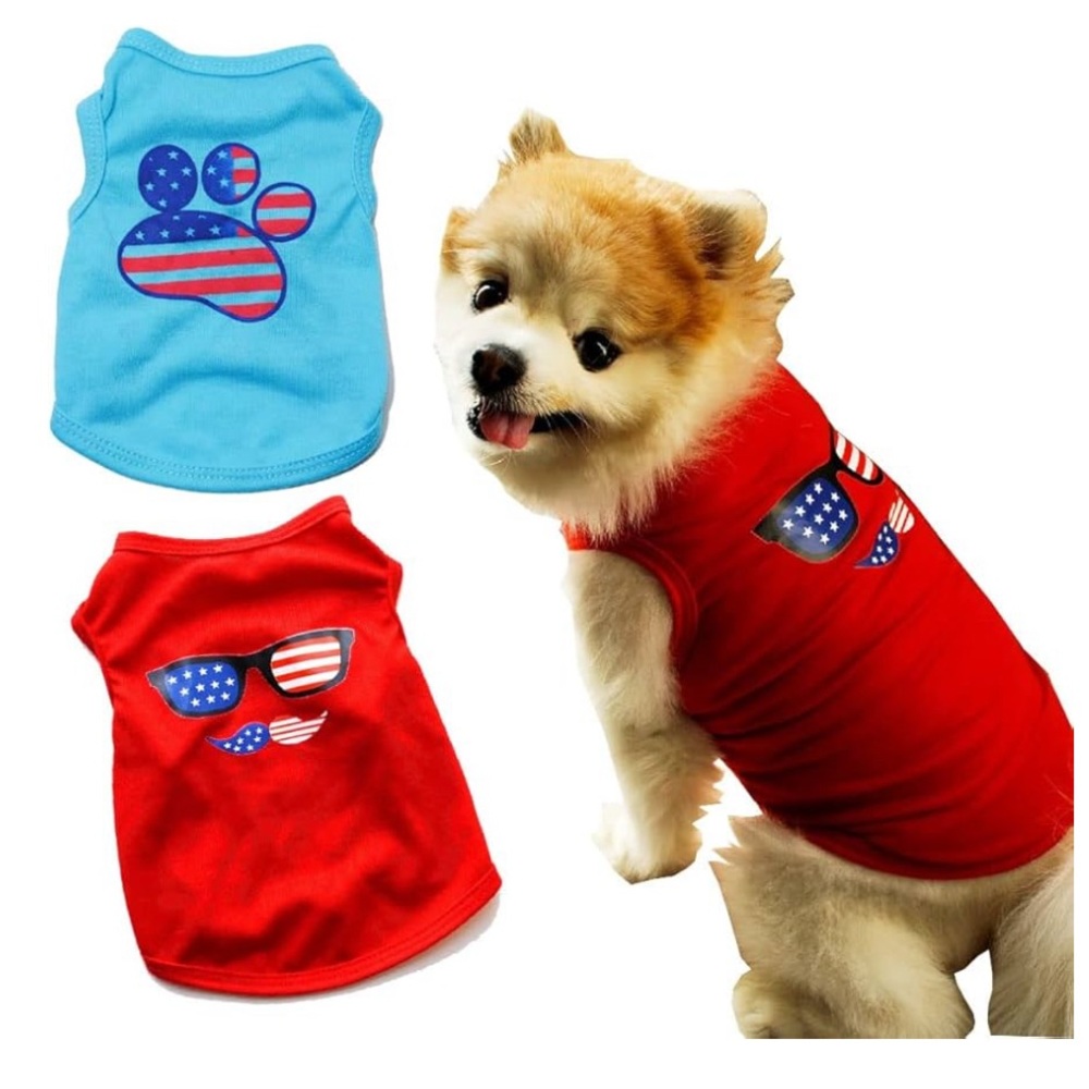 🎉🎉HP NWT- Pack of 2 Happy 4th of July Memorial Day Dog Shirt, Large